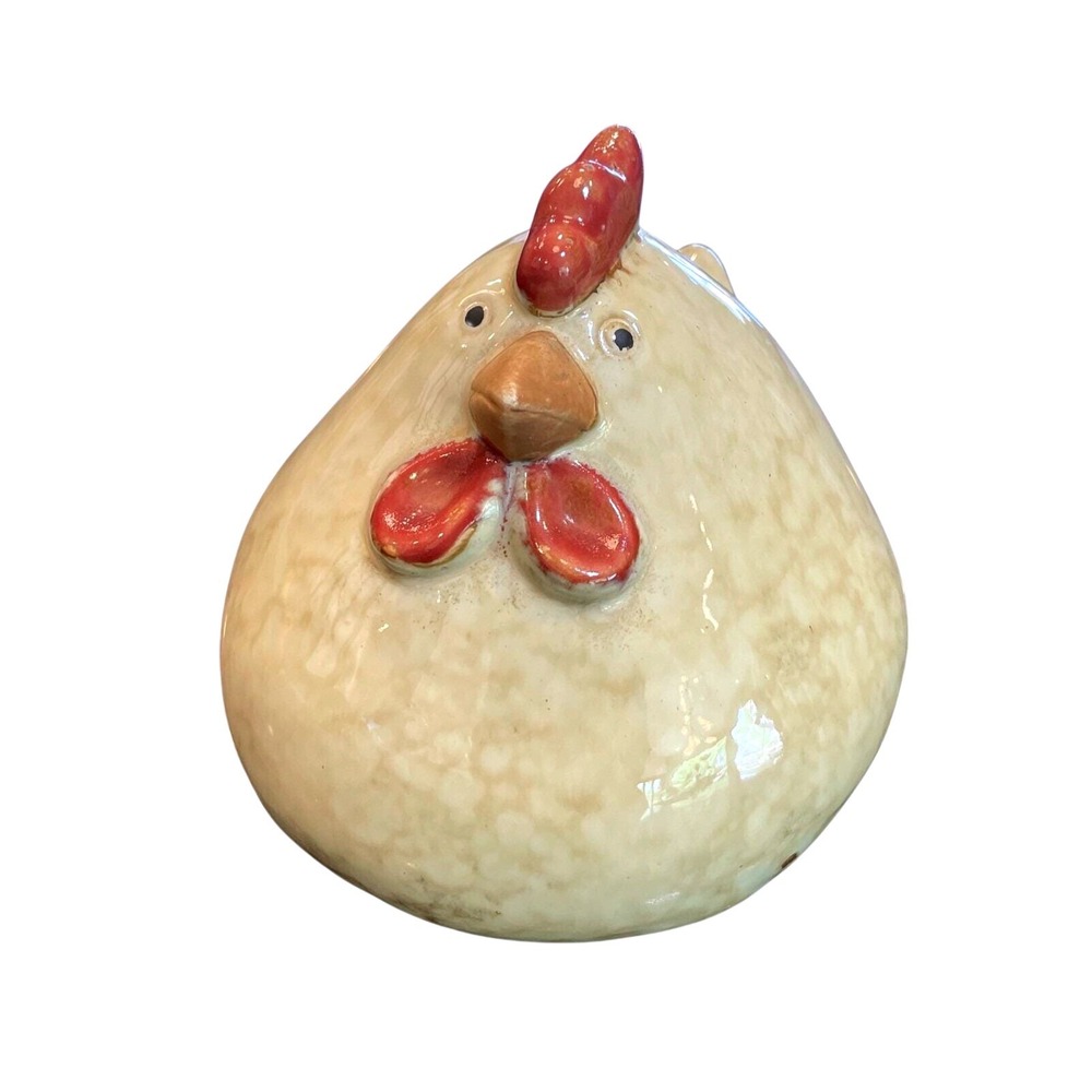 Vintage Decorative Art Ceramic Chicken Hen Glazed Cottage Core Country Décor